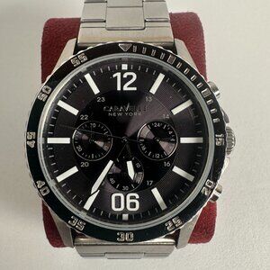 Caravelle by Bulova Chronograph, Silver Stainless Steel Band, Men's Wristwatch